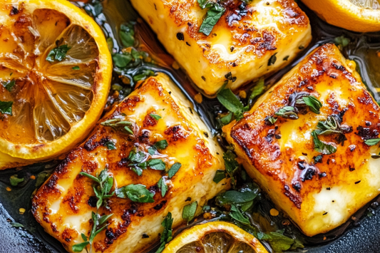 Charred Halloumi with Lemon, Herbs, and Olive Oil