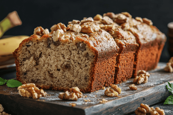 Classic Homemade Banana Bread with Walnuts and Brown Sugar