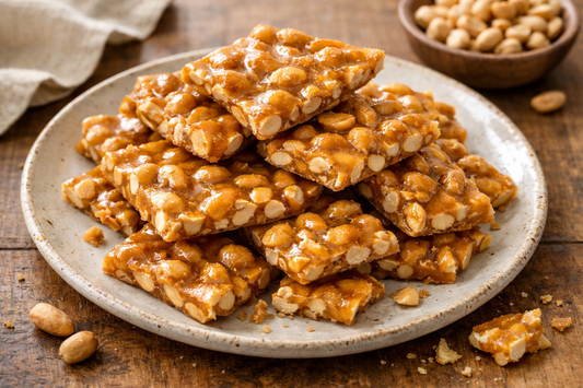 Golden Crunchy Peanut Brittle with Caramelised Sweetness