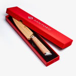 हरुता 5 इंच VG10 जापानी दमिश्क स्टील उपयोगिता चाकू लकड़ी के हैंडल और स्कैबर्ड के साथ