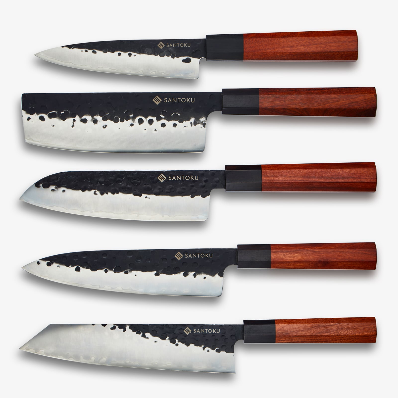 बबूल लकड़ी के चुंबकीय चाकू धारक के साथ मिनाटो चाकू श्रृंखला