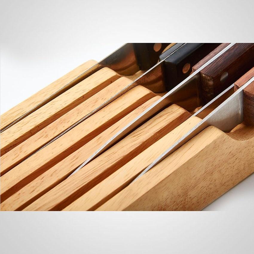 रसोई चाकू दराज | टेबलटॉप लकड़ी के आयोजक